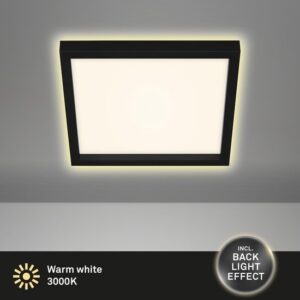 Briloner Leuchten - LED plafondlamp met achtergrondverlichting, 18W, 2400 lumen, 3000K, wit-zwart