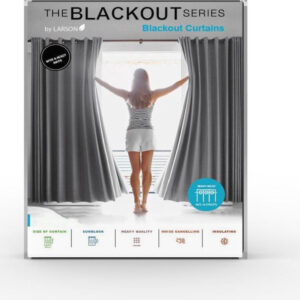 Larson  Luxe blackout gordijn met ringen  Chocoladebruin 300 x 250 cm. Verduisterend & kant en klaar