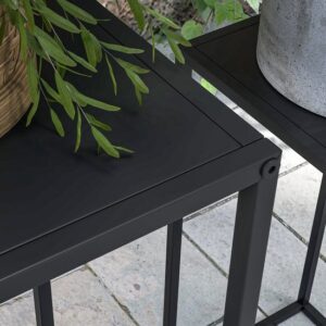 Outsunny plantenstandaard - staal - 31x31x65 cm - zwart