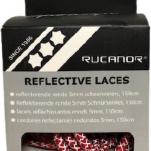 Rucanor Reflecterende schoenveters - Rood - 5 mm x 1500 mm - Veilig en stijlvol