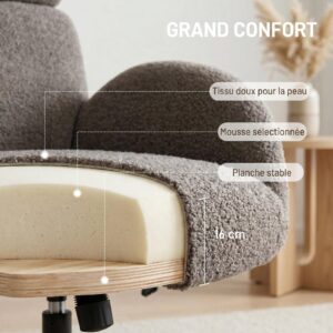 HOMCOM Relaxfauteuil met Hocker Draaiende Loungestoel met Velours Grijs