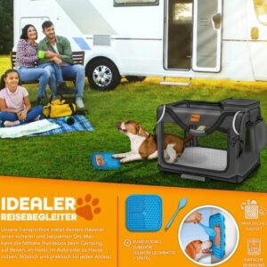 TRESKO® Opvouwbare Hondenbench XXL 92x63x63 cm – Draagbare Reisbench voor Honden en Katten