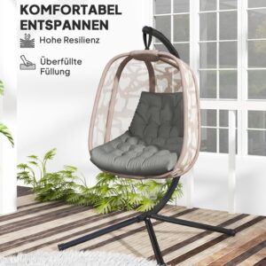 Outsunny Zitkussen van polyester, schuim - 120L x 100B x 8D cm - Grijs