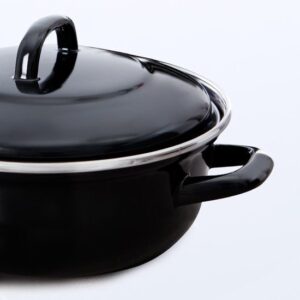 BK Fortalit Emaille Braadpan 22cm/2L – Inductie – Ovenbestendig tot 230 graden – Zwart/Blauw