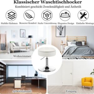 Coast make-up organizer met 360° draaibare opslagruimte van wit PU-leer