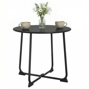 Outsunny Buiten Salontafel - Metaal - 50L x 50B x 45,5H cm - Zwart