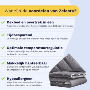 Zelesta Royalbed Anthracite 140x200cm - Dekbed zonder overtrek - Wasbaar hoes