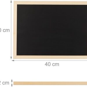 Afwasbaar krijtbord met houten lijst - hangend - 30 x 40 cm - zwart