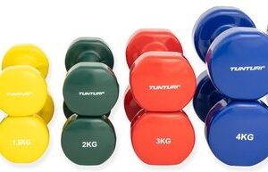 Tunturi Dumbbell set - 2 x 2,0 kg - Vinyl - Groen - inclusief gratis fitness app