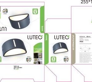 LUTEC BONN BUITENWANDLAMP UP & DOWN 1 LAMP E27 DONKERGRIJS