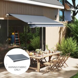 Outsunny zonnescherm met Volant, waterafstotend, vervangstof 3 x 2,5 m, grijs