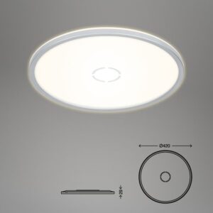 LED-plafondlamp met backlight wit-zilver 22W Ø42cm Briloner Leuchten