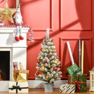 HOMCOM Kunststof Kerstboom Metaal, 40 cm diameter x 90 cm hoog, Groen