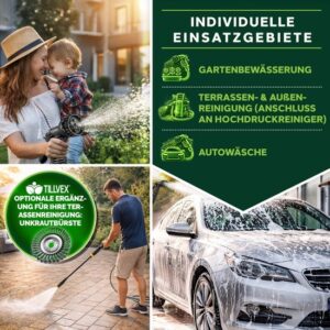 TRESKO® flexibele tuinslang 30 m in zwart, verkrijgbaar in verschillende maten