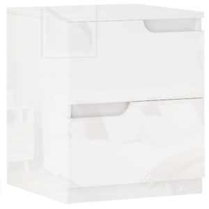 HOMCOM Nachtkastje met 2 lades, bijzettafel voor woonkamer en slaapkamer, 40 x 40 x 45 cm, hoogglans