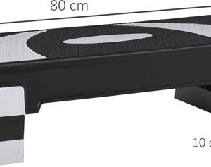 HOMCOM opstapbord - kunststof - 80L x 31B x 20H cm - zwart