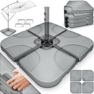 Tillvex® Parasolstandaard 60 liter / 80 kg, 4-delig, weerbestendig, vulbaar met water of zand