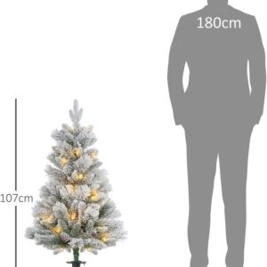 HOMCOM Kunststof Kerstboom Groen/Wit 55L x 55B x 107H cm