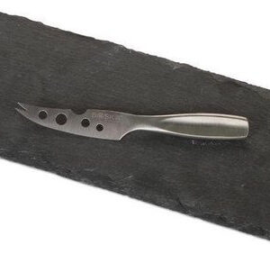 Boska Kaasset Leisteen S - Kaasplank met Mesje - Leisteen - Zwart/Zilver - 33 cm