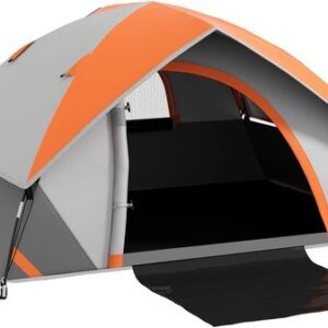 Outsunny Campingtent van Polyester, Kunststof - 210L x 150B x 110H cm - Roestrood