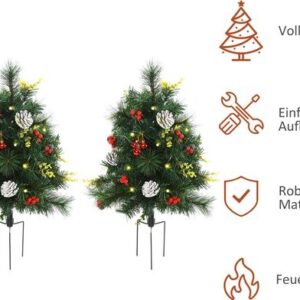 HOMCOM Kunststof Kerstboom met Metaal Ø33 x 75H cm Groen