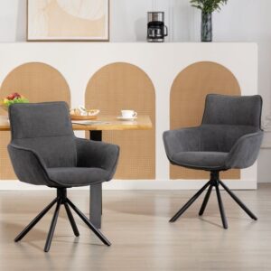HOMCOM Eetkamerstoel Donkergrijs Polyester en Metaal 67x64x87 cm
