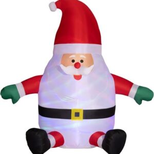 Outsunny opblaasbare kerstman met vaste verankering - rood en wit