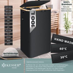 KESSER® Wasmand met deksel opvouwbaar Wasbox Wasmand Wasemmer | Wasverzamelaar met uitneembare wasza