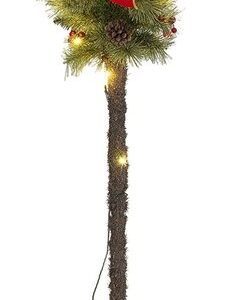 Outsunny Kerstlantaarnpaal Kunststof, Metaal Ø35 x 150H cm Groen