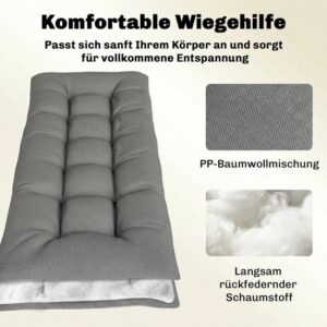 Outsunny Tuinkussen - Polyester, PP-katoen - 65L x 198B x 13H cm - Lichtgrijs