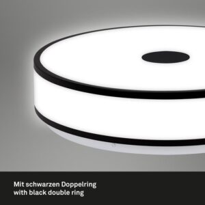 Briloner Leuchten BLOCK - LED plafondlamp - zwart decoratief - neutraal wit 4000K - Ø28 x 9,5 cm