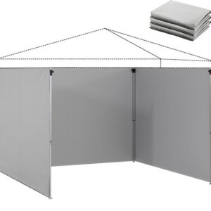Outsunny Zijpanelen voor Oxford Paviljoen - 300L x 200B cm - Lichtgrijs