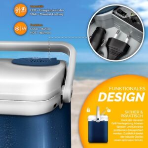 Tillvex Elektrische Koelbox, 32L, voor auto en camping, koelt en verwarmt (blauw)