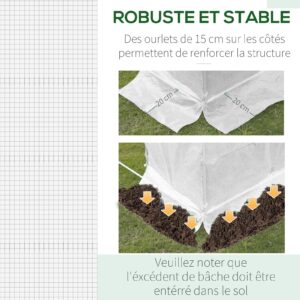 Outsunny Reservezeil voor broeikas, 6 x 3 x 2 m, waterdicht, met 12 ramen en roldeur