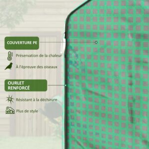 Outsunny Vervangingszeil voor broeikas, 140 x 213 x 190 cm, met raam en deur, groen
