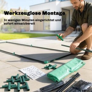 Outsunny Kas-PE, Staal 170L x 68B x 200H cm - Groen