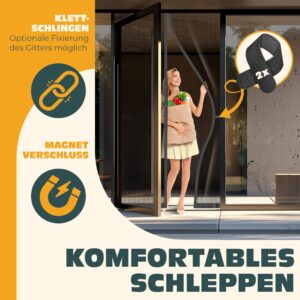 KESSER® Magnetisch vliegengaas voor deur 90 x 200 cm , insectenbescherming, magneetgordijn
