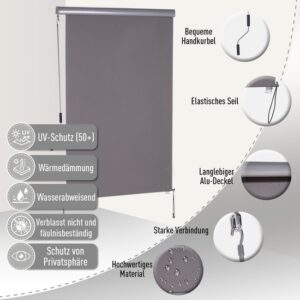 Outsunny Verticale luifel privacyscherm 1,2 x 2 m - zon- en windbescherming