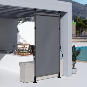Outsunny Verandazonwering Aluminium, Donkergrijs Polyester