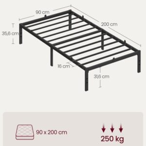 VASAGLE - Bed - Metalen Bed met Opbergruimte - Eenvoudige Montage