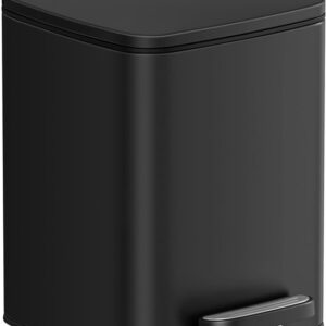 Songmics - badkamerprullenbak - 6 liter - Zwart staal