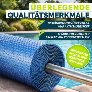 tillvex® Rond Zonnezeil voor Zwembad, 400 µm, Ø 366 cm, Snijbaar voor Waterverwarming