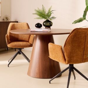 Eettafel Gemma - Ø120cm Walnootkleur