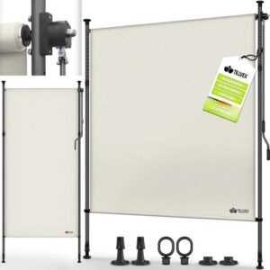 Tillvex verticale zonwering, 150 x 310 cm, beige, met handslinger, zonder boren, uittrekbaar