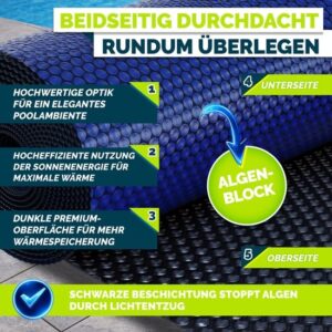 tillvex Premium Zonnezeil voor Zwembad, 400 µm, Rechthoekig, 450 x 220 cm, Snijbaar