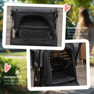 PawHut Hondentrolley voor kleine honden en katten - Zwart 76,5 x 52 x 95 cm