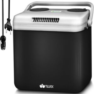 Tillvex Elektrische Koelbox, 32L, Mini-koelkast voor Auto en Camping, Antraciet