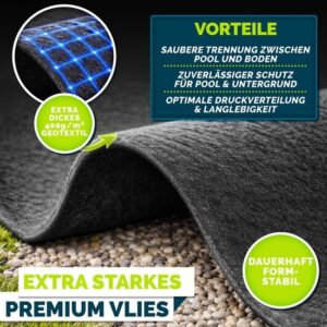tillvex® Premium Rond Geotextiel Onderlaag 580 cm voor Zwembaden tot Ø 550 cm