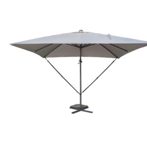 SONGMICS Zweefparasol 270 x 270 cm, UV-bescherming UPF 50+, 360° draaibaar, grijs
