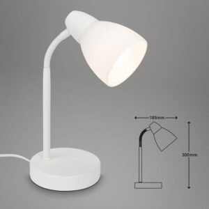 Briloner Leuchten MASANI - tafellamp - 1 licht - metaal-glas - wit - excl. 1xE14 max. 25W - snoersch